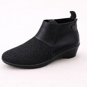 Bernie Mev Zen Celine Black Woven Ankle Boot Comfort Stretch NIB